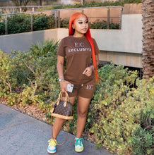 Load image into Gallery viewer, Letter Print T Shirt And Shorts Two Piece Sets

