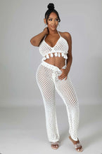 Load image into Gallery viewer, Sexy Tassels Hollow Out Halter Top Pants Two Piece Set

