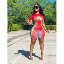 Load image into Gallery viewer, Plus Size Sexy Fashion Tight Print Mini Dress
