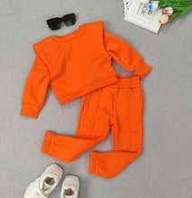 Load image into Gallery viewer, Kids Solid Color Sport Sweatshirt Two Piece Pant Set
