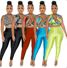 Load image into Gallery viewer, Sexy Deep V-Neck Lace-Up Top+Pencil Pants Two Piece Set
