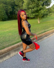 Load image into Gallery viewer, PU Leather Night Club Sling Mini Dress
