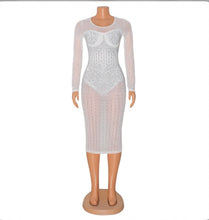 Load image into Gallery viewer, Sexy Mesh Hot Drilling Midi Dress
