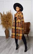 Load image into Gallery viewer, Plus Size Plaid Full Sleeve Split Long Coat
