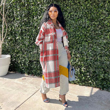 Load image into Gallery viewer, Classic Plaid Print Long Sleeve Coat
