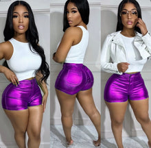 Load image into Gallery viewer, Metallic Candy Color Fashion Shorts

