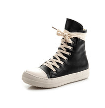 Load image into Gallery viewer, Rick Owens    Casual Fashion Leather Plush High-top Canvas Shoes
