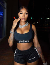 Load image into Gallery viewer, Fashion Sports Print Top Shorts Two Piece Set
