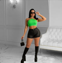 Load image into Gallery viewer, PU Leaher Skinny Shorts
