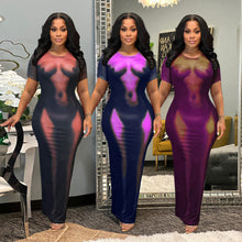 Load image into Gallery viewer, Printed Sexy Short Sleeve Maxi Dress
