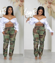 Load image into Gallery viewer, Fashion Camouflage Print Hole Casual Pants
