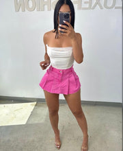 Load image into Gallery viewer, Sexy Pleated Denim Mini Culottes

