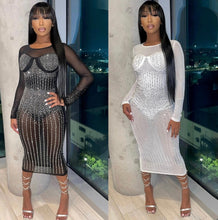 Load image into Gallery viewer, Sexy Mesh Hot Drilling Midi Dress
