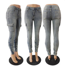 Load image into Gallery viewer, Denim Low-Waist Skinny Jeans Pants
