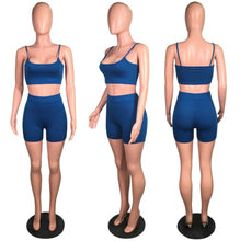 Load image into Gallery viewer, Solid Cami Top And Shorts Two Piece Sets
