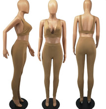 Load image into Gallery viewer, Solid Sexy Vest Top And Pants Slim 2 Piece Sets

