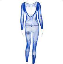 Load image into Gallery viewer, Sexy Long Sleeve Tight Ripped Jumpsuit
