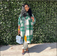 Load image into Gallery viewer, Classic Plaid Print Long Sleeve Coat
