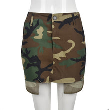 Load image into Gallery viewer, Casual Camo Print Pockets Mini Skirt(Without Bag
