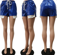 Load image into Gallery viewer, Tie Up PU Leather Split Shorts
