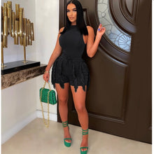 Load image into Gallery viewer, Tassel Lace Sleeveless Shorts Two Piece Set
