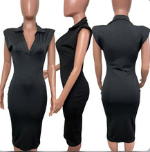 Load image into Gallery viewer, Solid V Neck Sleeveless Midi Dress Www.dreamempirellc.com
