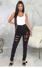Load image into Gallery viewer, Denim Ripped Hole Skinny Jeans Pencil Pants
