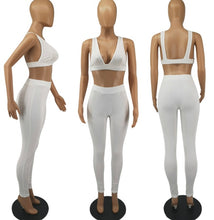 Load image into Gallery viewer, Solid Sexy Vest Top And Pants Slim 2 Piece Sets
