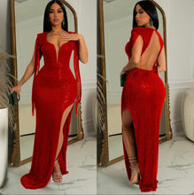 Load image into Gallery viewer, Sequin Tassel Sexy Split Maxi Dress Www.dreamempirellc.com
