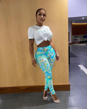 Load image into Gallery viewer, Casual Printed T Shirt And Pants 2 Piece Suits

