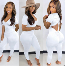 Load image into Gallery viewer, A Solid Backless Drawstring Ruched Jumpsuit
