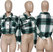 Load image into Gallery viewer, Plus Size Plaid Print Lapel Fashion Casual Coat
