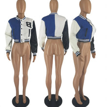 Load image into Gallery viewer, Contrast Color Long Sleeve Baseball Jacket
