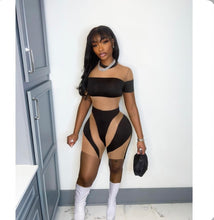 Load image into Gallery viewer, Short Sleeve Printed Mesh Rompers
