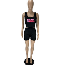 Load image into Gallery viewer, Letter Print Tank Top And Shorts Two Piece Set
