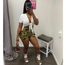 Load image into Gallery viewer, Casual Camo Print Cargo Shorts
