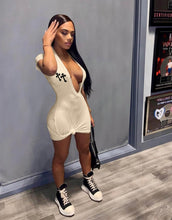 Load image into Gallery viewer, Print Deep V Neck Mini Dress
