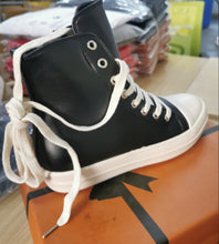Load image into Gallery viewer, Rick Owens    Casual Fashion Leather Plush High-top Canvas Shoes

