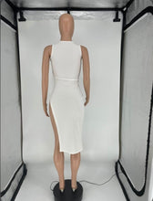 Load image into Gallery viewer, Solid Sleeveless Hollow Out Split Midi Dress
