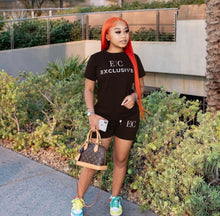 Load image into Gallery viewer, Letter Print T Shirt And Shorts Two Piece Sets

