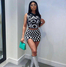 Load image into Gallery viewer, Sexy Sleeveless Plaid Mini Skirt 2 Piece Sets

