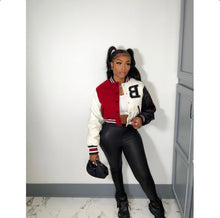 Load image into Gallery viewer, Contrast Color Long Sleeve Baseball Jacket

