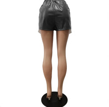 Load image into Gallery viewer, Tie Up PU Leather Split Shorts

