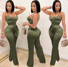 Load image into Gallery viewer, Sexy Spaghetti Strap Sashes Straight Jumpsuit

