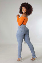 Load image into Gallery viewer, Denim Lace-Up Skinny Jeans
