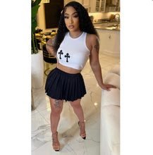 Load image into Gallery viewer, Printed Vest Pleated Skirt Two Piece Set
