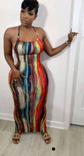 Load image into Gallery viewer, Tie Dye Print Backless Cross Strap Split Maxi Dress NYF
