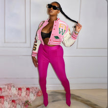 Load image into Gallery viewer, Fashion Print Rib Splicing Baseball Jacket
